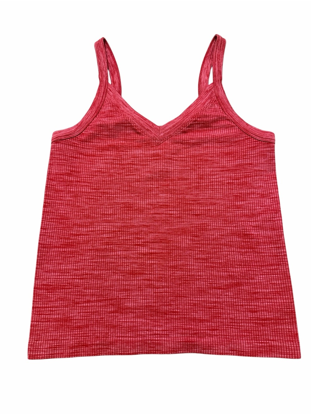 Athleta Renew V-Neck Tank Red Space Dye Heather Camisole Size M